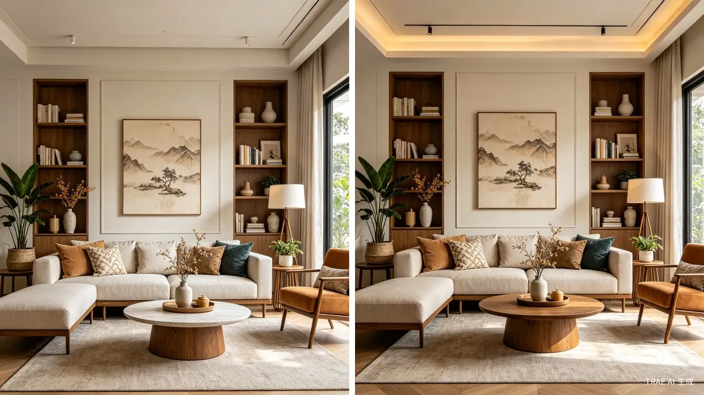 Thiết kế phòng khách phong cách Đông Nam Á